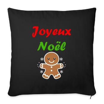Joyeux noel pain d'épice - Housse de coussin décorative 45 x 45 cm - noir - Devant