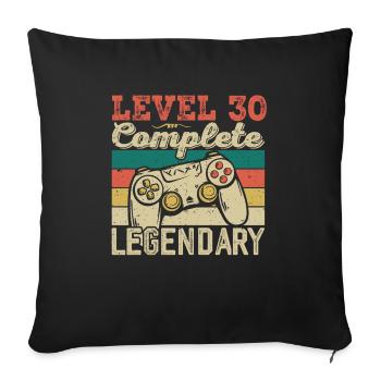 Niveau 30 Complete, Cadeau D'anniversaire 30 Ans - Housse de coussin décorative 45 x 45 cm - noir - Devant