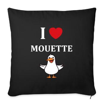 J'aime les mouettes - Housse de coussin décorative 45 x 45 cm - noir - Devant