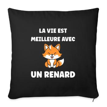 J'aime les renards - Housse de coussin décorative 45 x 45 cm - noir - Devant
