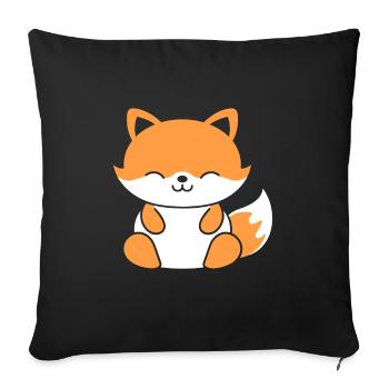 J'aime les renards - Housse de coussin décorative 45 x 45 cm - noir - Devant