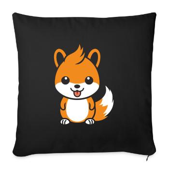 Humour petit écureuil - Housse de coussin décorative 45 x 45 cm - noir - Devant