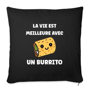 Amour Petit burrito - Housse de coussin décorative 45 x 45 cm - noir - Devant
