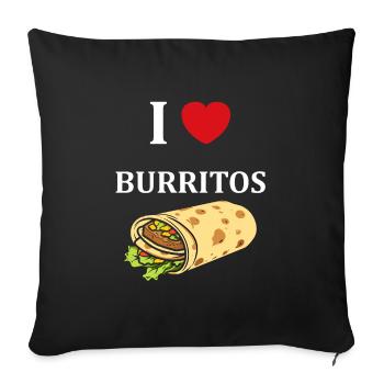 Amour Petit burrito - Housse de coussin décorative 45 x 45 cm - noir - Devant