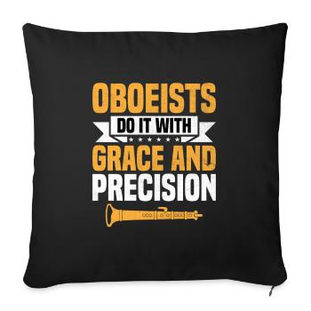 Oboe Player Oboe Basoonist Marching Band Instrumen - Sofa pillowcase 17,3'' x 17,3'' (45 x 45 cm) - black - Front