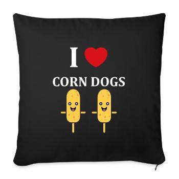 Corn dog food - Sofa pillowcase 17,3'' x 17,3'' (45 x 45 cm) - black - Front