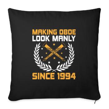 Oboe Player Oboe Basoonist Marching Band Instrumen - Sofa pillowcase 17,3'' x 17,3'' (45 x 45 cm) - black - Front