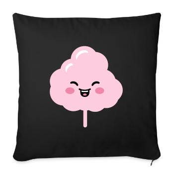 Humour Petite Barbe à papa - Housse de coussin décorative 45 x 45 cm - noir - Devant