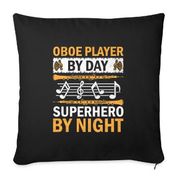 Oboe Player Oboe Basoonist Marching Band Instrumen - Sofa pillowcase 17,3'' x 17,3'' (45 x 45 cm) - black - Front