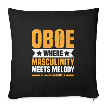 Oboe Player Oboe Basoonist Marching Band Instrumen - Sofa pillowcase 17,3'' x 17,3'' (45 x 45 cm) - black - Front