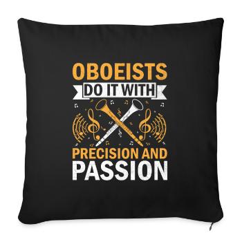 Oboe Player Oboe Basoonist Marching Band Instrumen - Sofa pillowcase 17,3'' x 17,3'' (45 x 45 cm) - black - Front