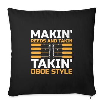 Oboe Player Oboe Basoonist Marching Band Instrumen - Sofa pillowcase 17,3'' x 17,3'' (45 x 45 cm) - black - Front