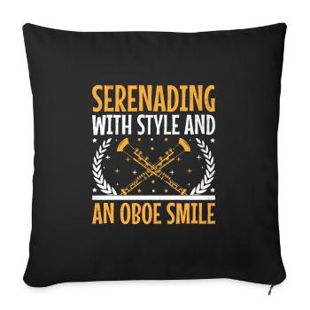 Oboist Oboe Basoonist Marching Band Instrumen - Sofakissenbezug 45 x 45 cm - Schwarz - Vorne