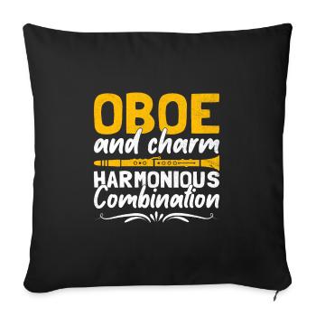 Oboe Player Oboe Basoonist Marching Band Instrumen - Sofa pillowcase 17,3'' x 17,3'' (45 x 45 cm) - black - Front