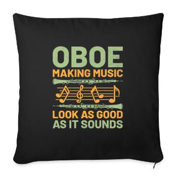 Oboist Oboe Basoonist Marching Band Instrumen - Sofakissenbezug 45 x 45 cm - Schwarz - Vorne