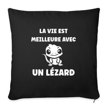 christmas reindeer cute funny smile with christmas - Housse de coussin décorative 45 x 45 cm - noir - Devant