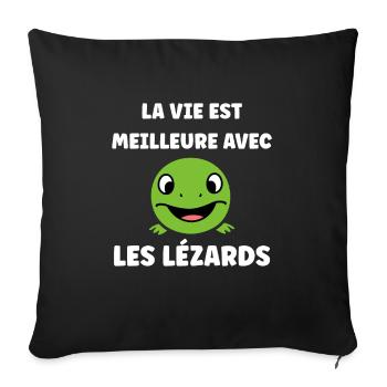 christmas reindeer cute funny smile with christmas - Housse de coussin décorative 45 x 45 cm - noir - Devant