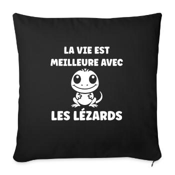 christmas reindeer cute funny smile with christmas - Housse de coussin décorative 45 x 45 cm - noir - Devant