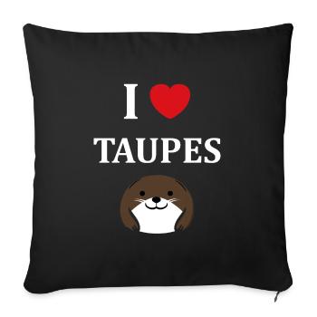 Humour mignonne petite taupe - Housse de coussin décorative 45 x 45 cm - noir - Devant