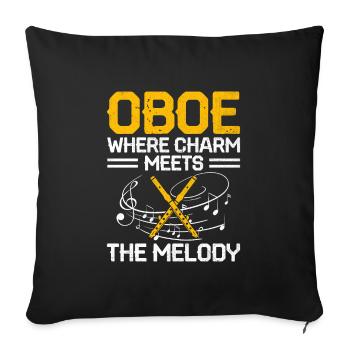 Oboist Oboe Basoonist Marching Band Instrumen - Sofakissenbezug 45 x 45 cm - Schwarz - Vorne