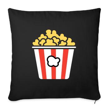 Humour pot de popcorn - Housse de coussin décorative 45 x 45 cm - noir - Devant