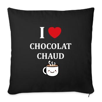 Humor Small Hot Chocolate - Sofa pillowcase 17,3'' x 17,3'' (45 x 45 cm) - black - Front