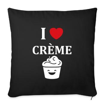 Humour crème fraiche - Housse de coussin décorative 45 x 45 cm - noir - Devant