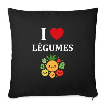 Légumes Humour je suis vegan - Housse de coussin décorative 45 x 45 cm - noir - Devant