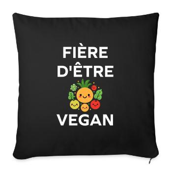 Légumes Humour je suis vegan - Housse de coussin décorative 45 x 45 cm - noir - Devant