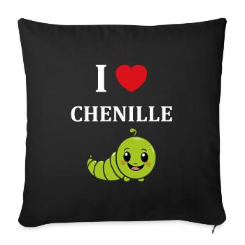 Chenilles insecte Amour petite chenille - Housse de coussin décorative 45 x 45 cm - noir - Devant