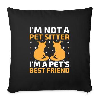 Pet Sitter Pet Sitting Dog and Cat Sitters Dog Wal - Sofa pillowcase 17,3'' x 17,3'' (45 x 45 cm) - black - Front