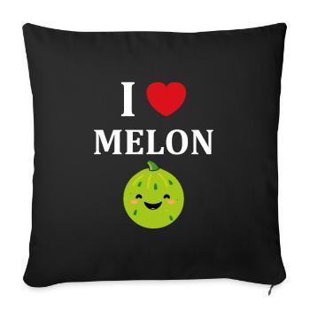 Fruit Humour petit Melon - Housse de coussin décorative 45 x 45 cm - noir - Devant