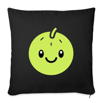 Fruit Humour petit Melon - Housse de coussin décorative 45 x 45 cm - noir - Devant
