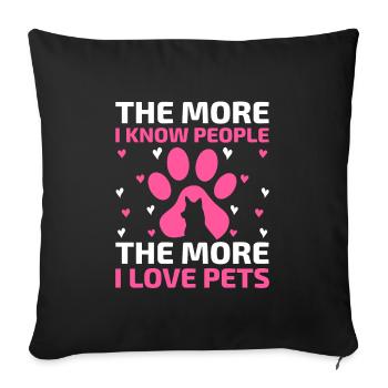 Pet Sitter Pet Sitting Dog and Cat Sitters Dog Wal - Sofa pillowcase 17,3'' x 17,3'' (45 x 45 cm) - black - Front