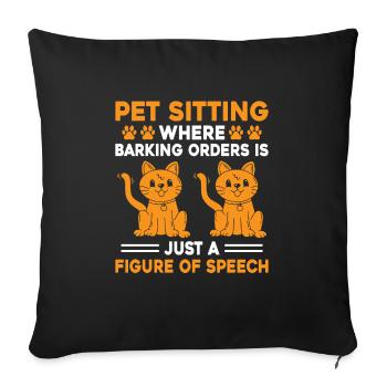 Pet Sitter Pet Sitting Dog and Cat Sitters Dog Wal - Sofa pillowcase 17,3'' x 17,3'' (45 x 45 cm) - black - Front