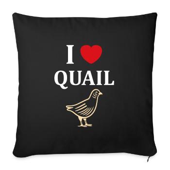 Humour Cailles oiseaux Petite caille - Housse de coussin décorative 45 x 45 cm - noir - Devant