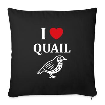 Humour Cailles oiseaux Petite caille - Housse de coussin décorative 45 x 45 cm - noir - Devant