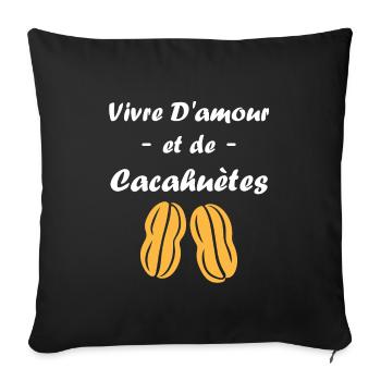 Cacahuètes Humour petite cacahuète - Housse de coussin décorative 45 x 45 cm - noir - Devant