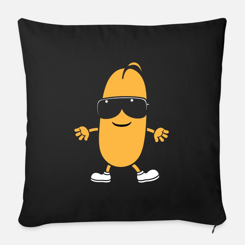 Erdnüsse Humor Kleine Erdnuss - Sofakissenbezug 45 x 45 cm - Schwarz