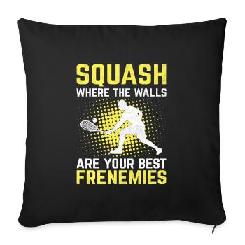 Squash Player Squash Tennis Player Raquetball Spor - Sofa pillowcase 17,3'' x 17,3'' (45 x 45 cm) - black - Front