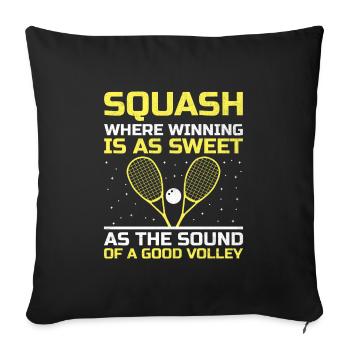 Joueur de squash Joueur de squash Joueur de tennis Raquetball Spor - Housse de coussin décorative 45 x 45 cm - noir - Devant