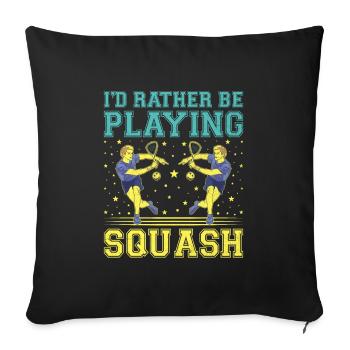 Squash Player Squash Tennis Player Raquetball Spor - Sofa pillowcase 17,3'' x 17,3'' (45 x 45 cm) - black - Front