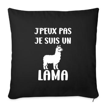 Humour mignon petit lama - Housse de coussin décorative 45 x 45 cm - noir - Devant