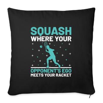 Squash Player Squash Tennis Player Raquetball Spor - Sofa pillowcase 17,3'' x 17,3'' (45 x 45 cm) - black - Front