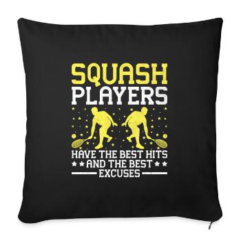 Squash Player Squash Tennis Player Raquetball Spor - Sofa pillowcase 17,3'' x 17,3'' (45 x 45 cm) - black - Front