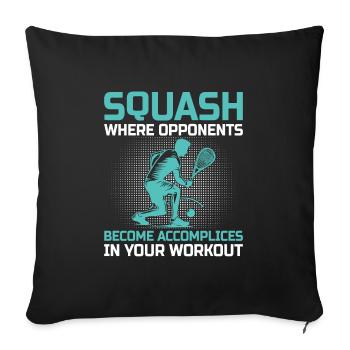 Squashspieler Squash-Tennisspieler Raquetball-Spor - Sofakissenbezug 45 x 45 cm - Schwarz - Vorne