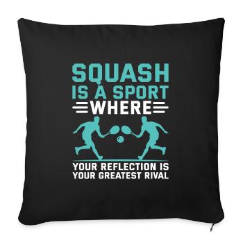 Squash Player Squash Tennis Player Raquetball Spor - Sofa pillowcase 17,3'' x 17,3'' (45 x 45 cm) - black - Front