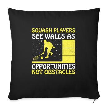 Squash Player Squash Tennis Player Raquetball Spor - Sofa pillowcase 17,3'' x 17,3'' (45 x 45 cm) - black - Front