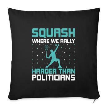 Squash Player Squash Tennis Player Raquetball Spor - Sofa pillowcase 17,3'' x 17,3'' (45 x 45 cm) - black - Front
