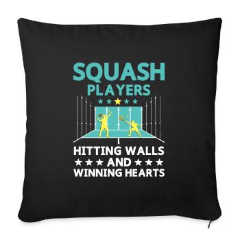 Squash Player Squash Tennis Player Raquetball Spor - Sofa pillowcase 17,3'' x 17,3'' (45 x 45 cm) - black - Front